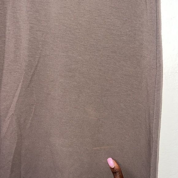 Eileen Fisher Crewneck Tshirt Dress Size Medium Brown Midi Length Short Sleeve - Picture 7 of 7